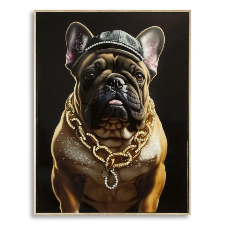 Malowany obraz na płótnie lakierowany BULLY z ramą 62x4x82 cm